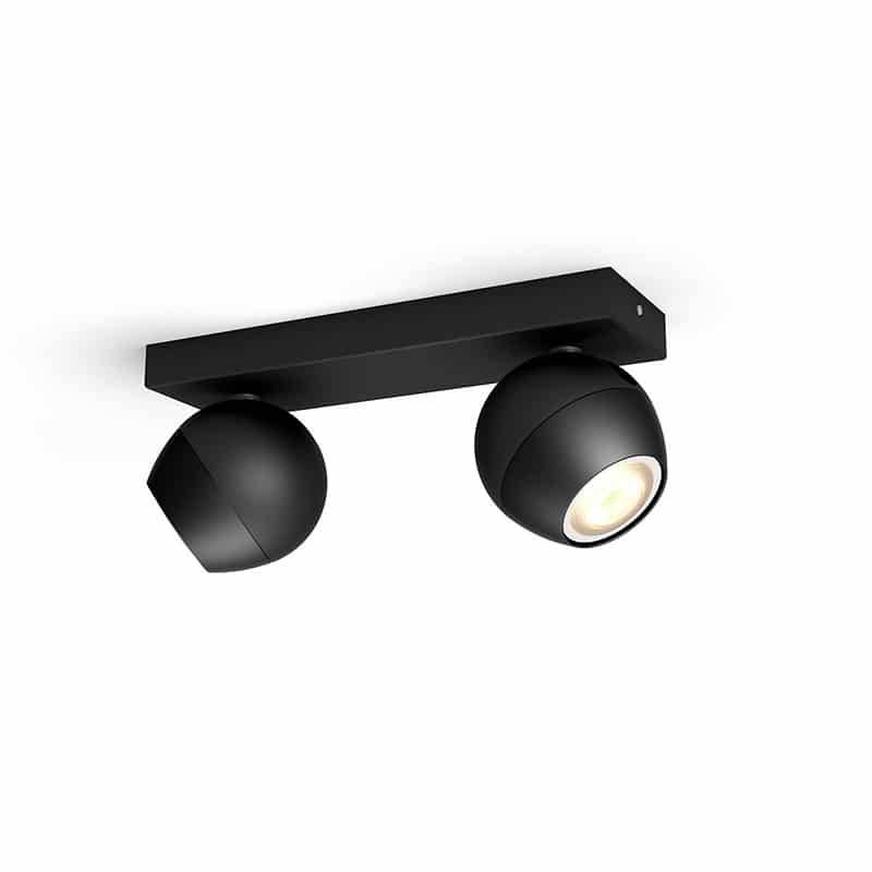 Philips Hue Buckram 2 spot - Sort - BEMÆRK UDEN REMOTE