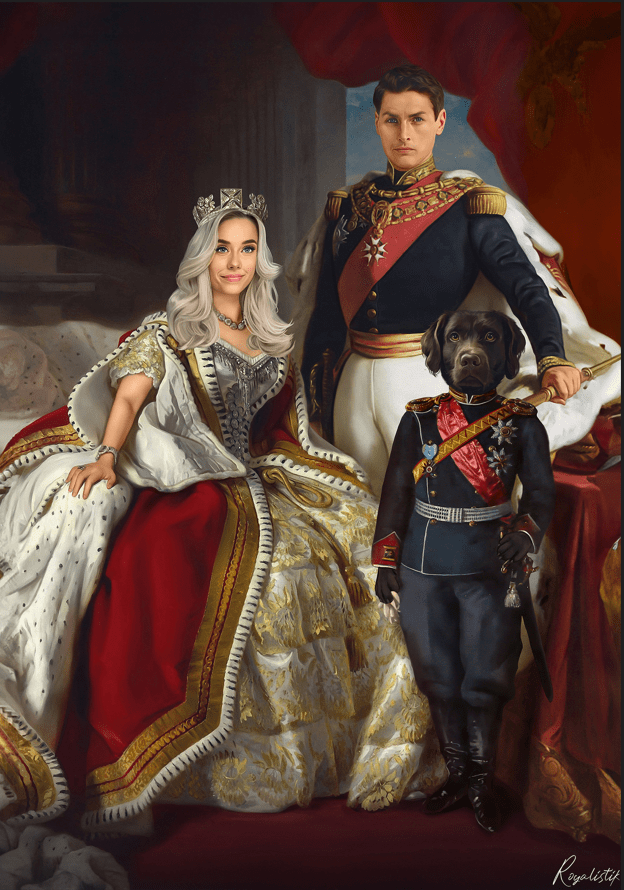 Royal couple + dog - Personlig Tavla - Poster / 50x70 (Bästsäljare)