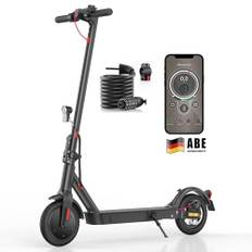 E Scooter mit Straßenzulassung, ABE Elektroroller Belastung bis 120kg, 30 km Reichweite, LED, 20km/h, 350W Motor, 8,5 Zoll Wabenreifen,Duales Bremssystem E Roller für Erwachsene (Doppelfederung)