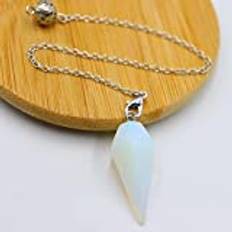 Pyramid Hexagonal Pendulum Chakra Chain Pendant Men Women Point Gem Stone Jewelry Amulet Chakra Pendulo-Opal