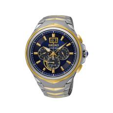 Seiko Coutura Solar Quartz Blue Dial Two Tone Stainless Steel Bracelet Men's Watch SSC642P1