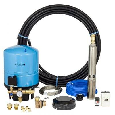EMTEK Djupbrunnspumpspaket  ST 4" 40 liter/min 3X400V djup 40 meter med hydropress i stål 60 liter