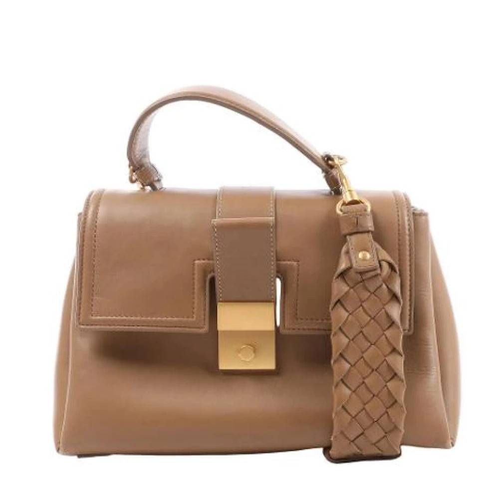 Bottega Veneta Vintage Pre-owned Piazza Small 2-vejs Håndtaske - Vintage - Dame - Brun - ONE SIZE - Uld