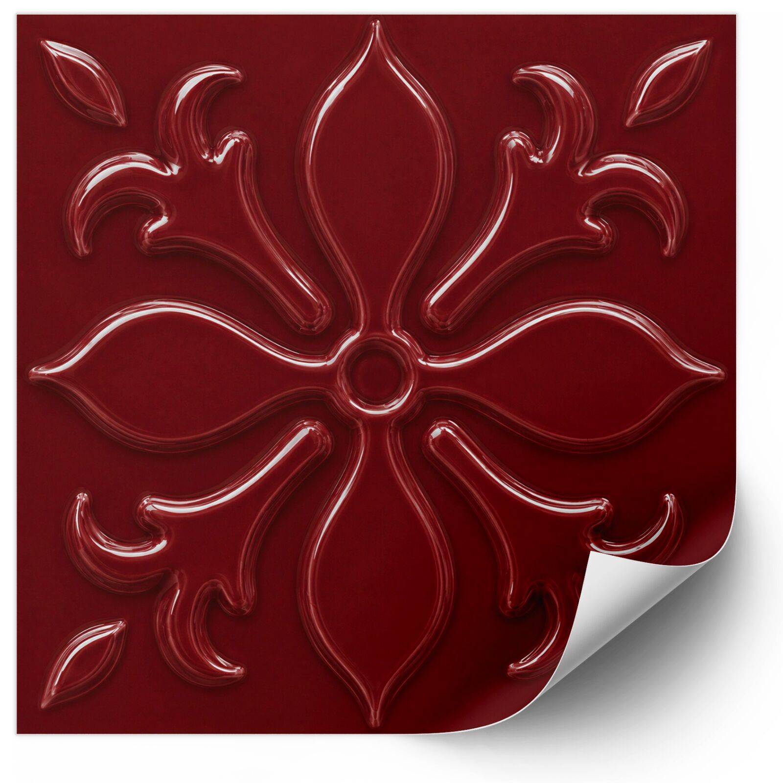 Flise Klistermærker - Crimson Floral Elegance / 24 stk