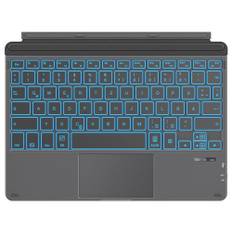 OMOTON Bluetooth Tastatur Kabellos für Surface Go 4/3/2/1, Hintergrundbeleuchtung Ultraflache Tablet Tastatur mit Touchpad für Microsoft Surface Go Type Cover, QWERTZ Deutsches Layout, Grau