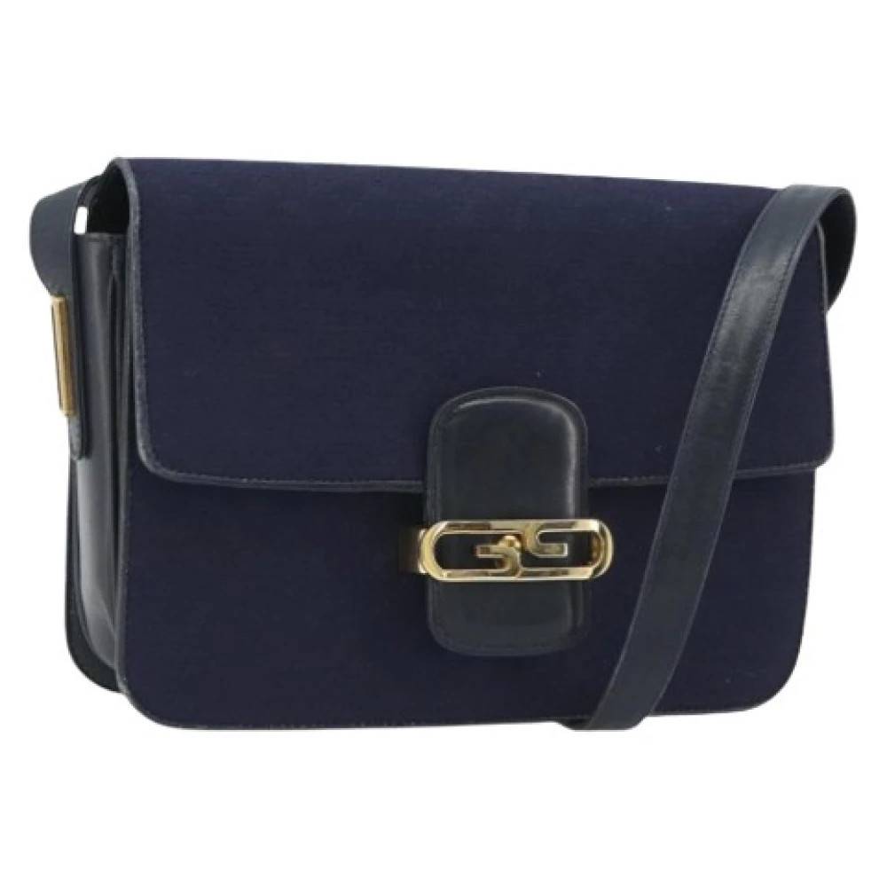 Gucci Vintage Pre-owned Vintage Skuldertaske - Vintage - Dame - Blå - ONE SIZE - Uld