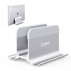 ORICO vertikal laptophållare robust aluminium laptopstativ vertikalt med justerbar dockstorlek, platsbesparande, kompatibel med alla MacBook/Surface/Dell/Gaming Laptops Silver