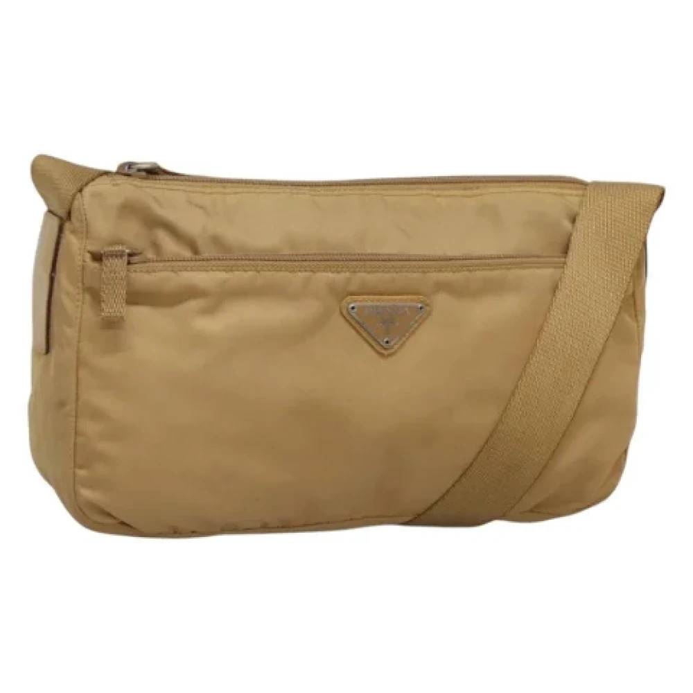 Prada Vintage Pre-owned nylon prada-tasker - Vintage - Dame - Beige - ONE SIZE - Nylon