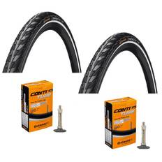 2 Däck + 2 Slanger Continental Contact 700x35C (37-622) med reflex dunlop ventil