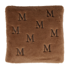 Max Mara Monogrammed teddy cushion - brown