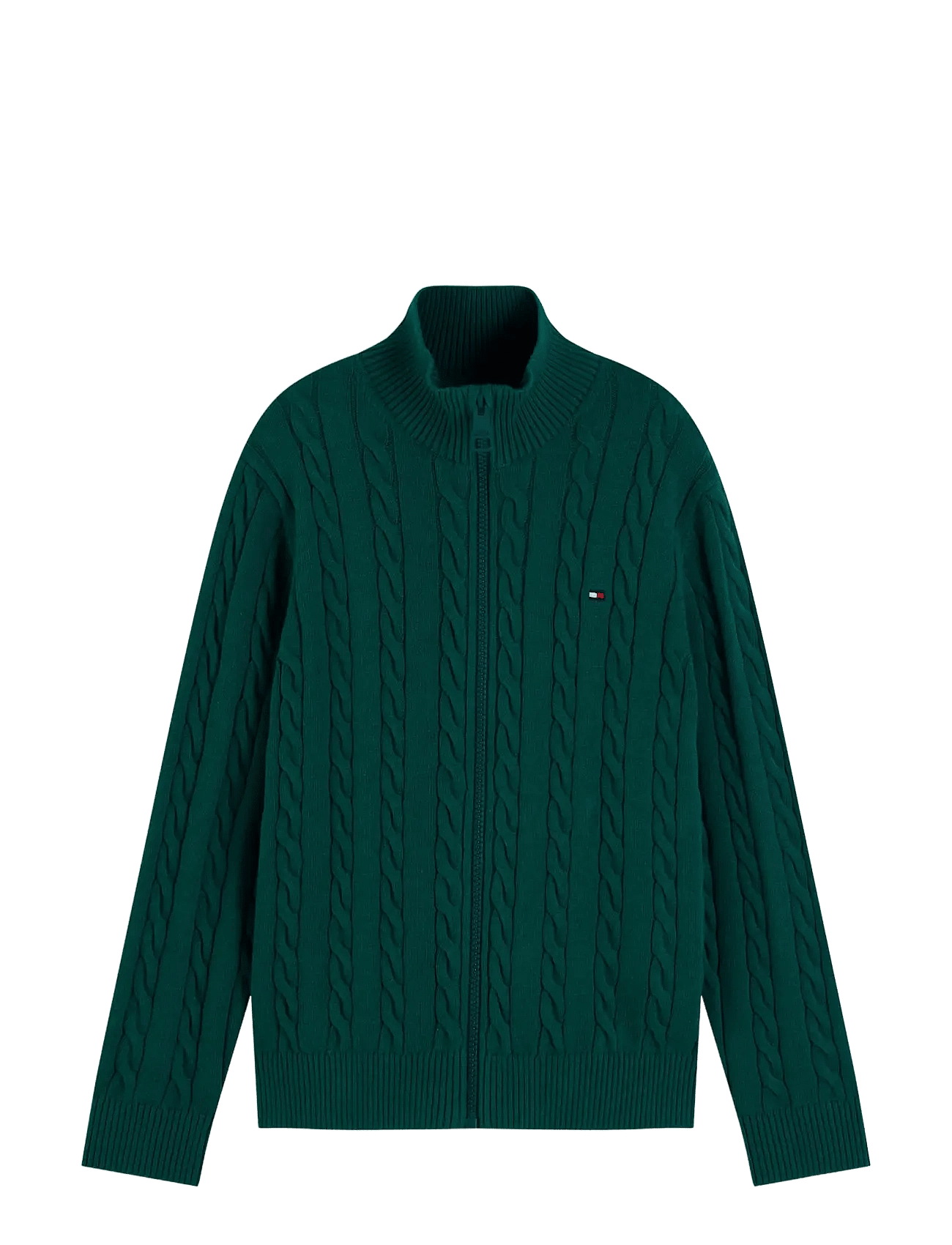 Tommy Hilfiger Cotton Cable Full Zip - Green - 128