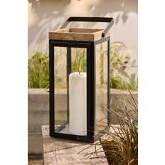 Next Black Bronx Extra Large Wood And Glass Lantern