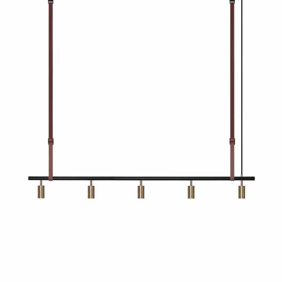 Long John 5 Pendel Black/Brass/Brown Leather