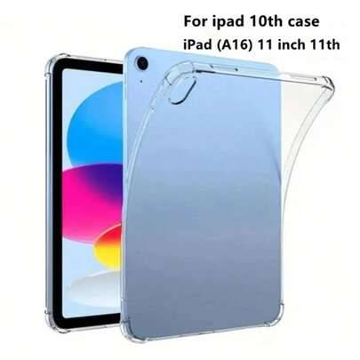 1 st transparent tjock stötsäkert bumperfodral kompatibelt med iPad (A16) 11:e generationen (2025-modell) / 10:e generationen Apple-surfplatta, klart - Genomskinlig (Multi-size)