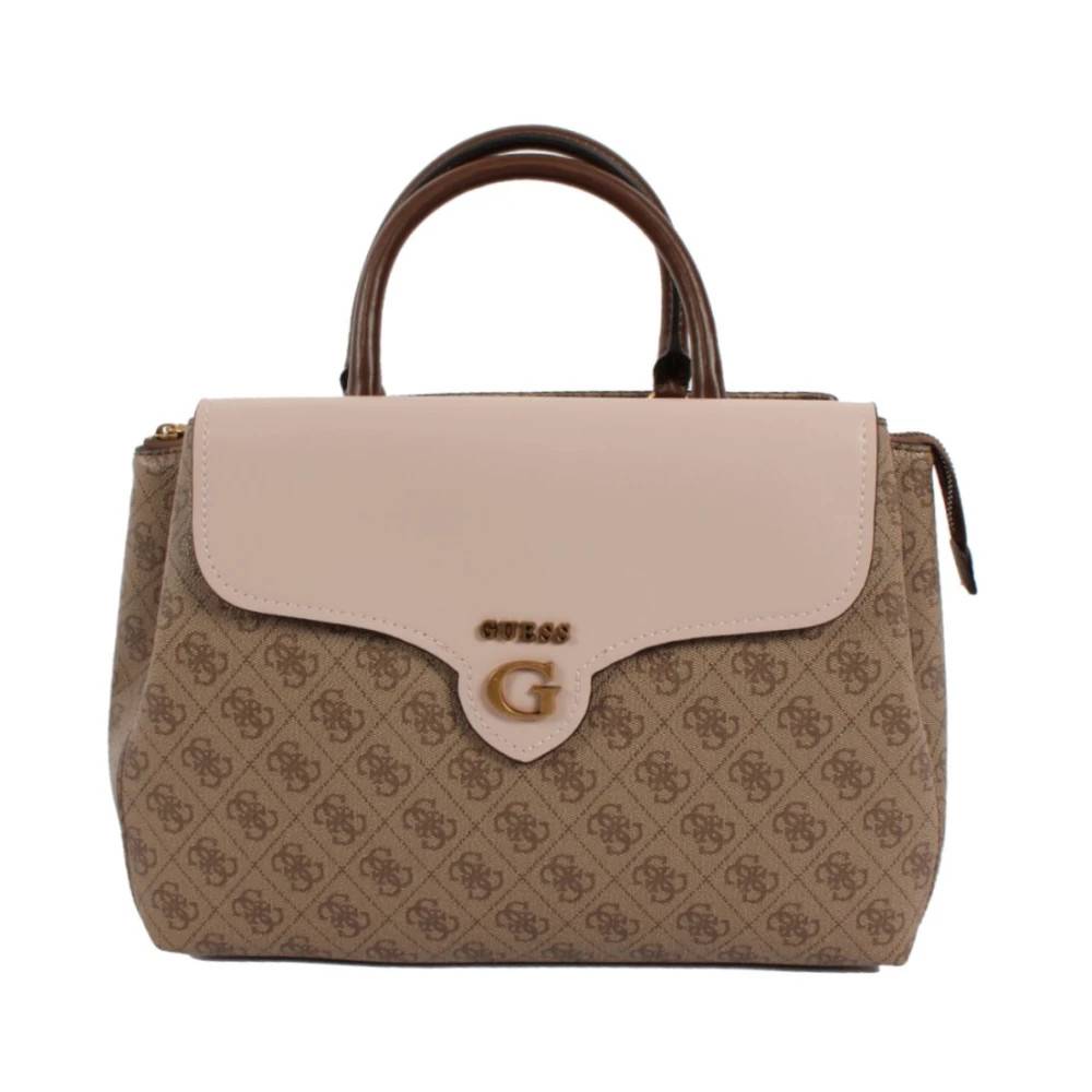 Guess Beige Skuldertaske med Lynlåslukning - Tasker - Dame - Brun - ONE SIZE - Uld