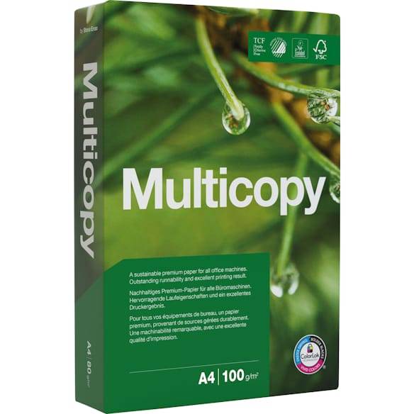 Papper Multicopy A4 100g 500/pk Ohålat