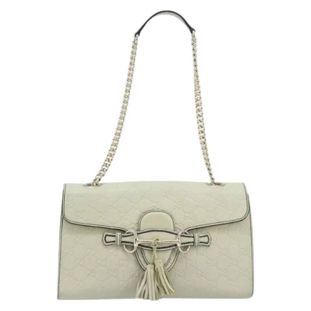 Gucci Vintage Pre-owned Leather Skuldertaske - Vintage - Dame - Beige - ONE SIZE - Uld
