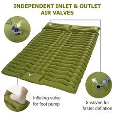TEMU Inflatable Sleeping Pad With Pillow For Camping, Hiking Outdoor Double Travel Bed Air Mattress