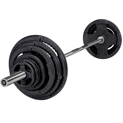 Body Solid - 127,5 kg set i Järn inkl. Olympisk skivstång (Val av stång: 180 cm stång) - Gympaket