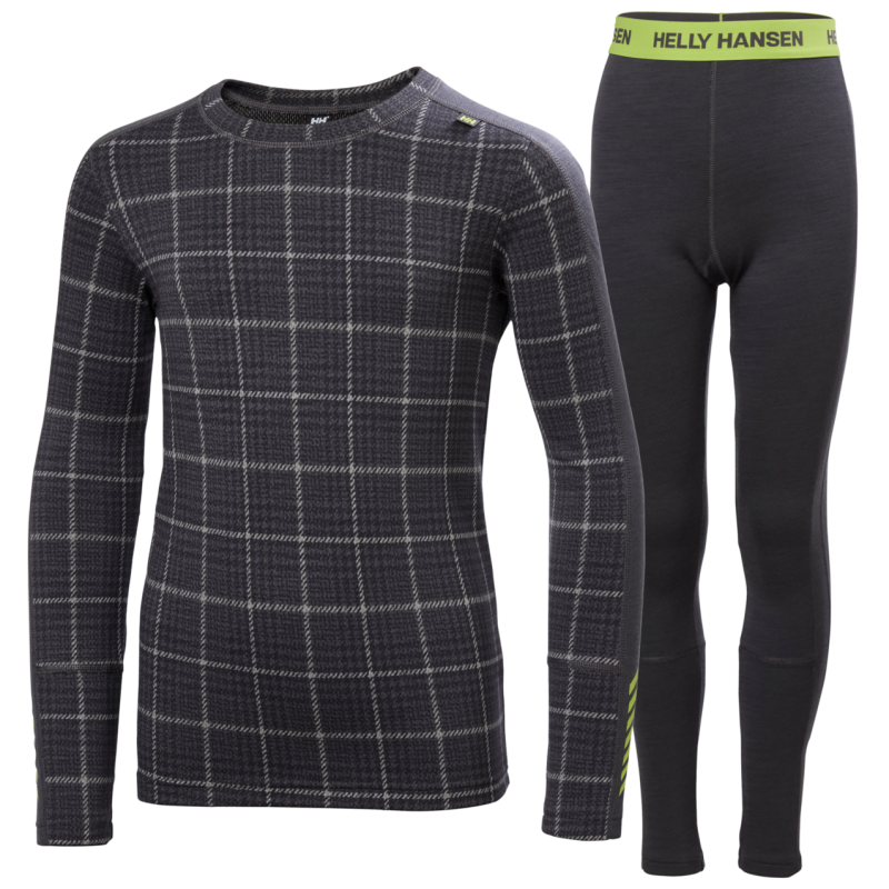Helly Hansen Jr Graphic Lifa Merino Set - Underställ merinoull - Barn Thunder Grey Aop Child's height 140 cm