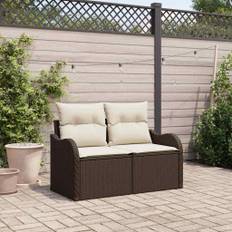 vidaXL Havemøbelsofa med pude Brun 121 x 62 x 69cm polyrattan
