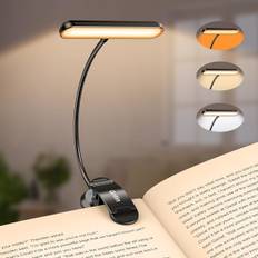 Gritin 19 LED Boglampe til Læsning, 3 Tilstande & 5 Lysstyrker, Hukommelsesfunktion, Bredt Lys, 50H USB-C, Fleksibel Halslampe til Seng/Skrivebord