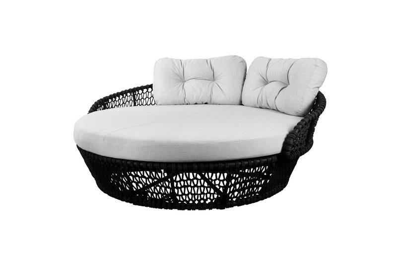 Ocean large daybed | Udendørs White grey, Cane-line Link Cane-line Soft Rope, Dark grey.