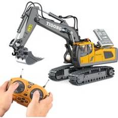 RC Excavator/Bulldozer 1/20 2.4GHz 11CH RC Construction Truck Engineering Vehicles Educational Toys for Kids with Light Music