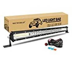 SKYWORLD LED Arbetslampa, 24 Tum 216W Ljusramp Med Punkt Översvämning Kombo Stråle, 21600LM Offroad Dimljus Extraljus för Lastbil Bil ATV SUV