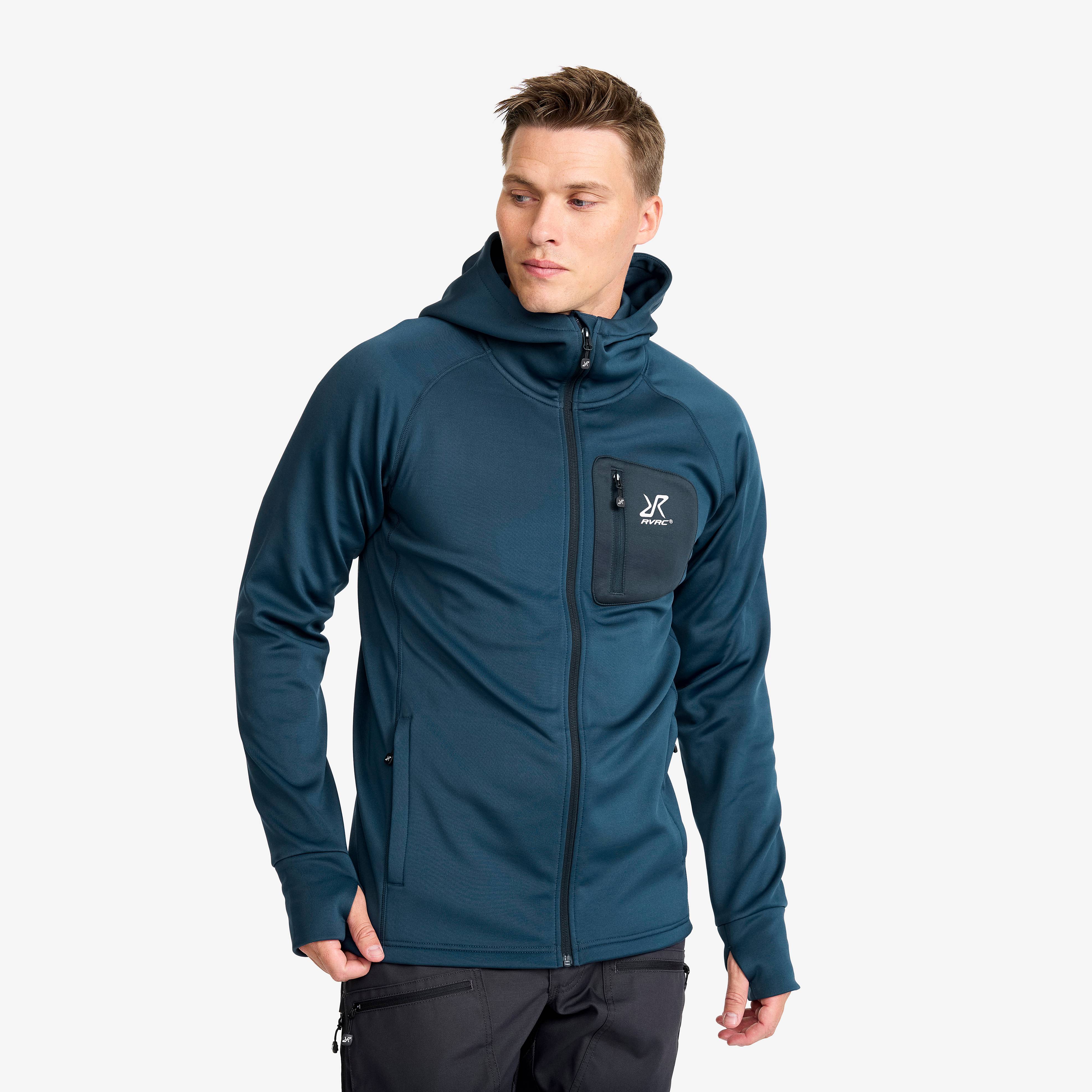 Evolution Stretch Fleece Hoodie Herre Moonlit Ocean, Størrelse:S - Herre > Overdele > Fleece & Midlayers