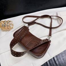 Vintage Coffee Brown Hobo Bag For Women MusicFest Y2KFest Back To School - Coffee Brown - one-size