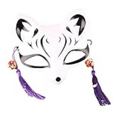 GANAZONO Vita Dekorationer 1Pc Fox Japanska Kabuki Kitsune Masks Carnival Animal Cat Cosplay Kostymtillbeh?r Foto Props F?r Comic Con Wall Decoration Little 2 Japanska Tillbehör