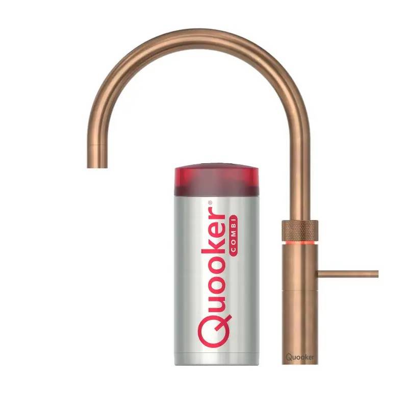 Quooker Fusion Round Bruneret messing, inkl. Combi+ beholder