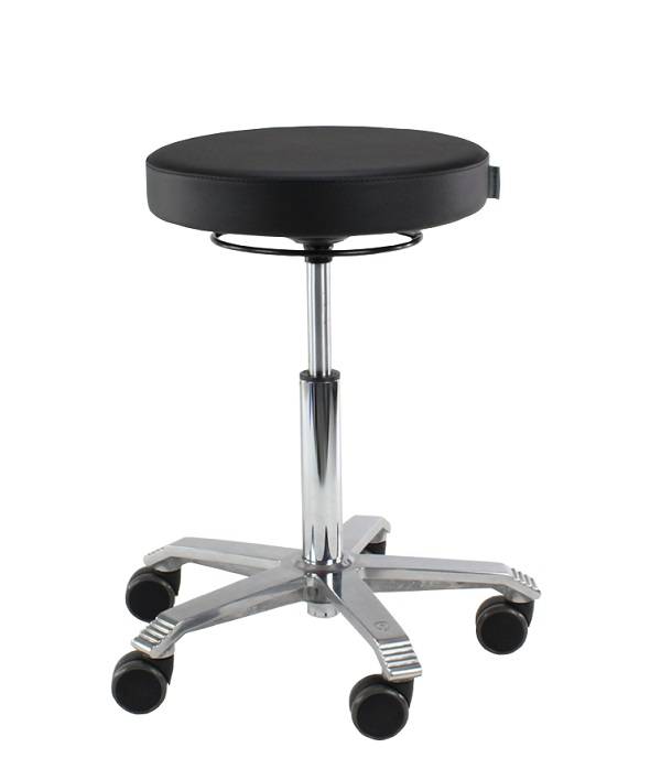 Score Medical 6101 Balance, sort, stamskin, 55-74 cm, (medium), alu fod Ø54, Hjul til hårde gulve Ø65 mm