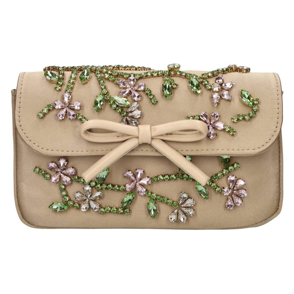 GEDEBE Satin og Rhinsten Clutch - Tasker - Dame - Beige - ONE SIZE - Satin