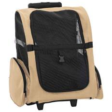 vidaXL kæledyrsvogn 3-i-1 design sand 48x32x57 cm oxfordstof