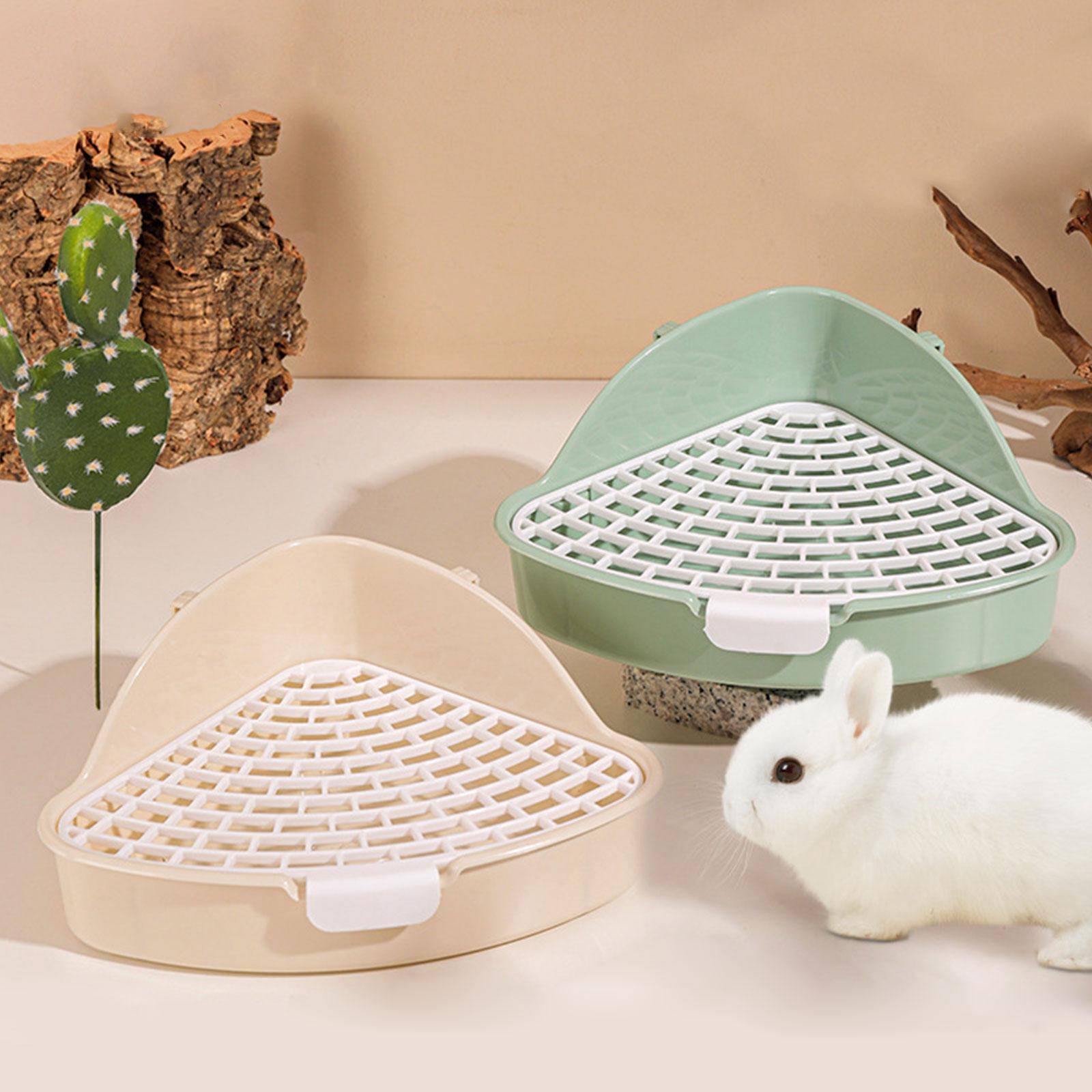 Potträninghörna Triangulär Plastlåda Toalett för Hamster Marsvin Iller Ökenråtta Liten Råtta grön