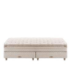 DUX - Dux 80 resårbotten/ Dux 80 resårmadrass medium/ Top Pad Plus Bäddmadrass 210x200 cm/ Konisk läder oatmeal 12 cm - Kontinentalsängar - Beige
