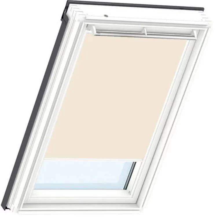 Velux mørklægningsgardin elek. DML CK01 1085 55x70cm beige, elektrisk m/hvid skinne