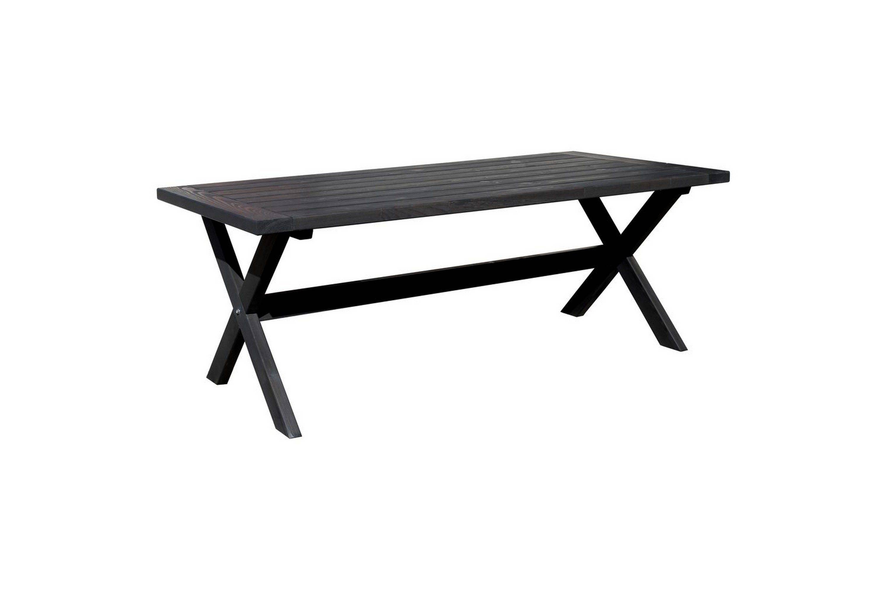 Utomhusbord Oxford 220 Svart - Svart Matbord ute