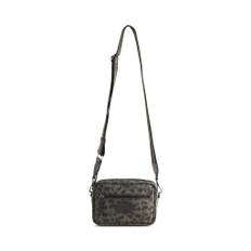 Crossbody water-resistant women's bag Elea. Green with animal prints. 100% recycled polyester. Markberg