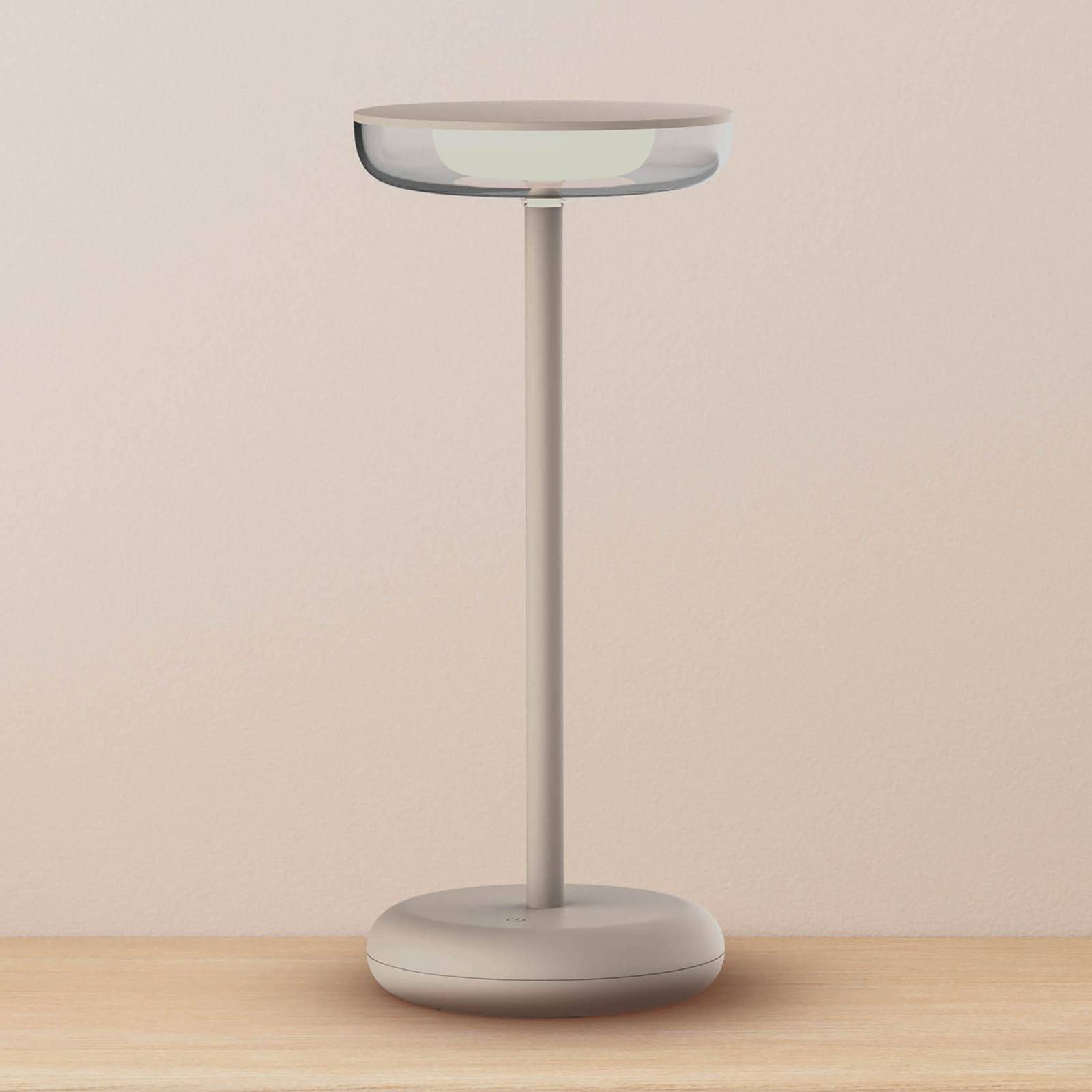 Näve LED-terrasslampa Pasi beige höjd 26 cm metall touch Pasi, dimbar, Creme / bärnsten, Vardagsrum / matsal, Metall, Modern