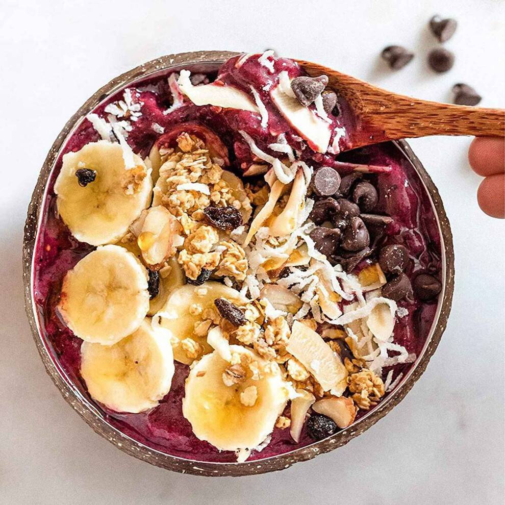 Coconut Bowls and Spoon Set,Salad Smoothie Mixing Dessert Fruit Ice Cream Snack Bowl for Kitchen,Dining 8 Set