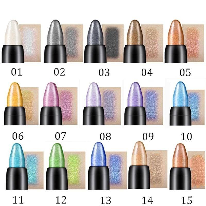 Färg Pearl Pen Eyeliner Highlighter Stick Eyeshadow Pen Eyeliner Pen Liggande Silkworm Pen LM