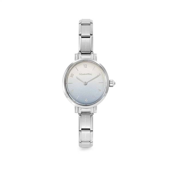 Nomination Silver Paris Oval Blue and White Watch
