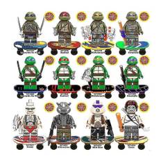12 stk. Teenage Mutant Ninja Turtles Serie Raphael Leonardo Michaelangelo Donatello Minifigur Mini Samlet Byggeklods Legetøj