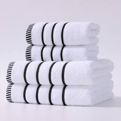 Handdukset i bambufiber (1 st/2 st/4 st) – lätt och mjuk, superabsorberande badhandduk och handduk [tunn stil], snabbtorkande, hudvänlig, hållbar, mod - Vit (Multi-size)
