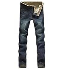 Jeans herr arbetsjeans för män Storbritannien män gåva för män män vardaglig höst denim bomull hip hop lösa arbete långa byxor jeans byxor mjukisbyxor jeans, BLÅ, XL