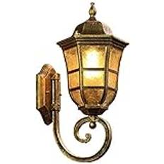 Modern väggkonce, väggljus europeisk retro vattentät ladugård sex sidor båge vägglätt olja gnugga brons finish balkong glas lykta villa vägg lampa trädgård innergård vägg sconce. Ljus heminredning