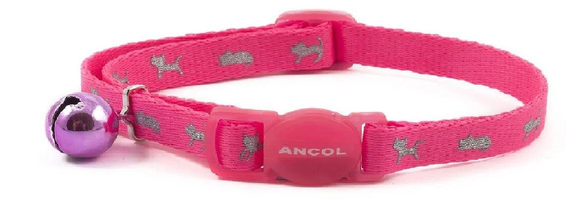 Halsband Kattunge Ancol reflex Neonrosa